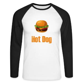 Funny Sayings Design Humorous Cool Saying - Unisex Long Sleeve Baseball T-Shirt - white/black - Front - Nik (191cm)