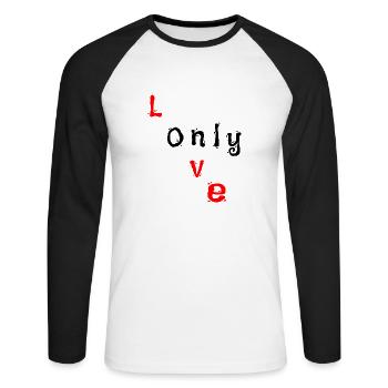 Only Love - Unisex Long Sleeve Baseball T-Shirt - white/black - Front - Nik (191cm)
