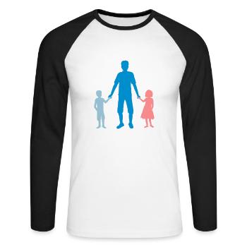 2 Enfants Famille Papa - T-shirt baseball manches longues Homme - blanc/noir - Devant - Nik (191cm)