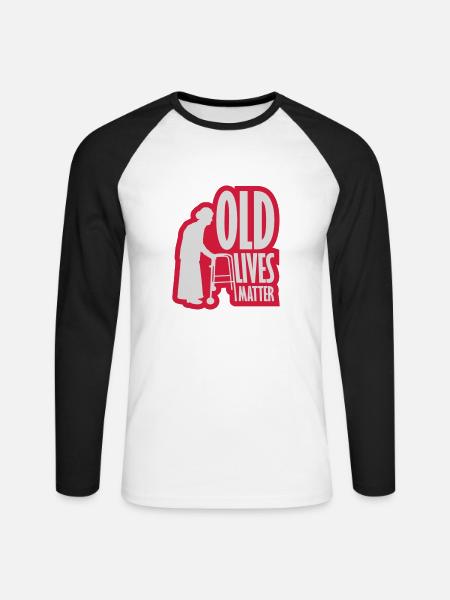 old lives matter quote - Unisex Long Sleeve Baseball T-Shirt - white/black