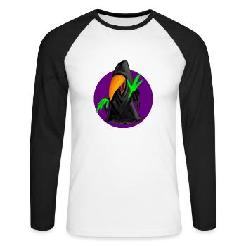 Dark Parakeet ( Logo ) - Unisex Long Sleeve Baseball T-Shirt - white/black - Front - Nik (191cm)