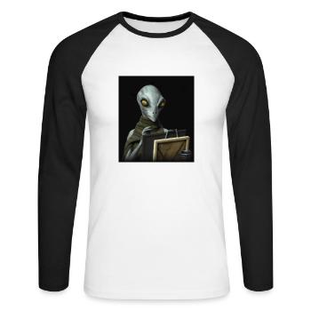Alien artist - Unisex Long Sleeve Baseball T-Shirt - white/black - Front - Nik (191cm)