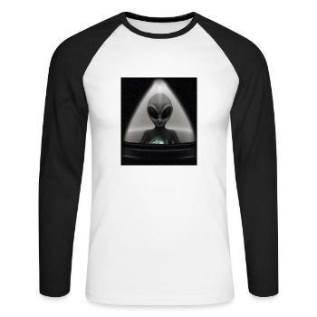 alien grail - Unisex Long Sleeve Baseball T-Shirt - white/black - Front - Nik (191cm)