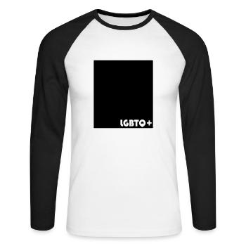 LGBTQ+ - T-shirt baseball manches longues Homme - blanc/noir - Devant - Nik (191cm)