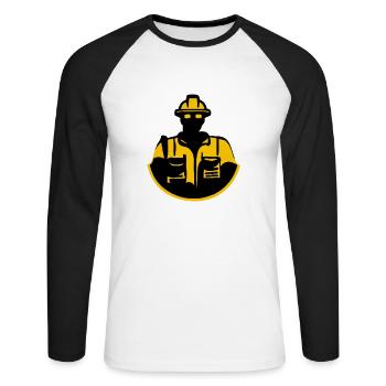 Bester Bauarbeiter - Unisex Baseballshirt langarm - Weiß/Schwarz - Vorne - Nik (191cm)