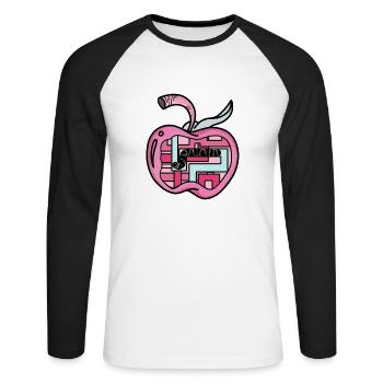 Look closer inside - Unisex Long Sleeve Baseball T-Shirt - white/black - Front - Nik (191cm)