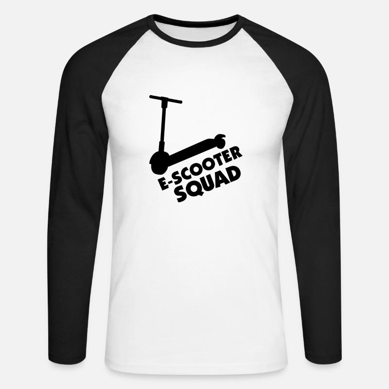 E-Scooter Roller Scooter - Unisex Baseballshirt langarm - Weiß/Schwarz