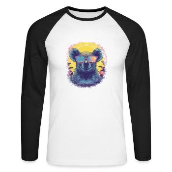 climate change zoo animal funny sayings - Unisex Long Sleeve Baseball T-Shirt - white/black - Front - Nik (191cm)