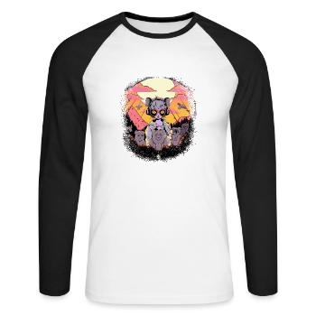 Déclaration de conservation de la nature de la mode Down Under - T-shirt baseball manches longues Homme - blanc/noir - Devant - Nik (191cm)
