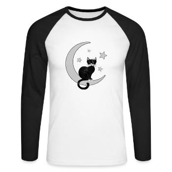 Kommen Sie - Unisex Baseballshirt langarm - Weiß/Schwarz - Vorne - Nik (191cm)