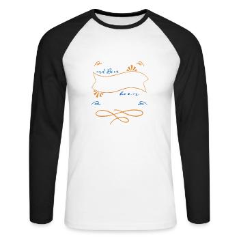 humor feiern geburtstagsgeschenkidee schäferhund - Unisex Baseballshirt langarm - Weiß/Schwarz - Vorne - Nik (191cm)