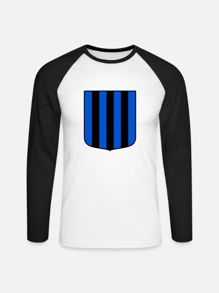 Dunkelblau - Unisex Baseballshirt langarm - Weiß/Schwarz