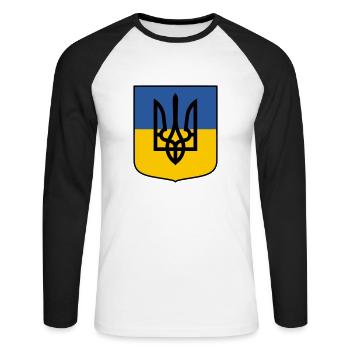 Ukraine - Unisex Baseballshirt langarm - Weiß/Schwarz - Vorne - Nik (191cm)