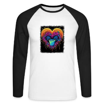 love jokes funny sayings statement 60s gift hippie - Unisex Baseballshirt langarm - Weiß/Schwarz - Vorne - Nik (191cm)