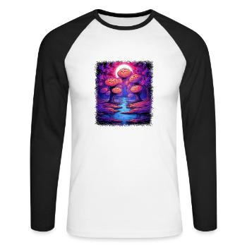 peace cool pride counterculture awesome - Unisex Baseballshirt langarm - Weiß/Schwarz - Vorne - Nik (191cm)