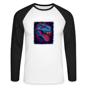 angry face green birthday present idea 2004 - Unisex Baseballshirt langarm - Weiß/Schwarz - Vorne - Nik (191cm)