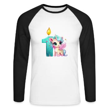 Birthday birthday party birthday gift born - Unisex Long Sleeve Baseball T-Shirt - white/black - Front - Nik (191cm)