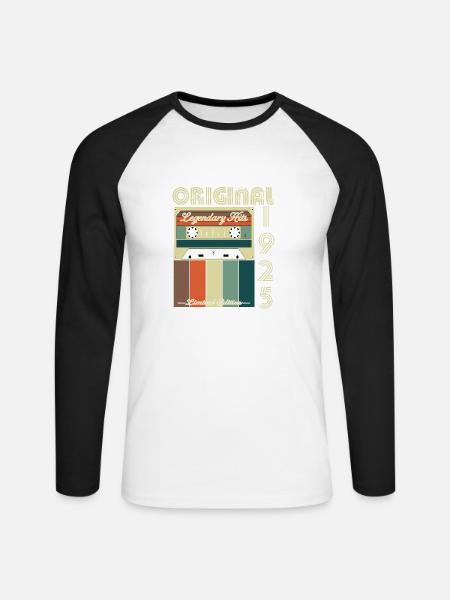 Legendary Anniversary of 1925 - Unisex Long Sleeve Baseball T-Shirt - white/black