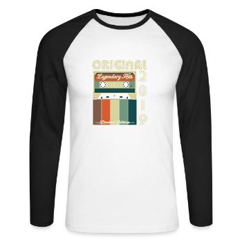 Legendary Anniversary of 2019 - Unisex Long Sleeve Baseball T-Shirt - white/black - Front - Nik (191cm)