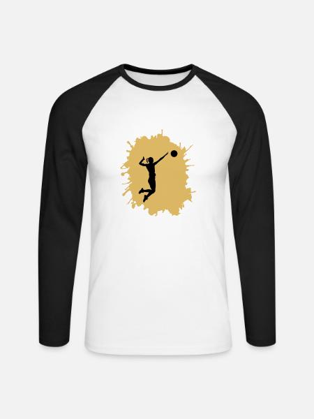 Women's Handball Blobs - Unisex Long Sleeve Baseball T-Shirt - white/black