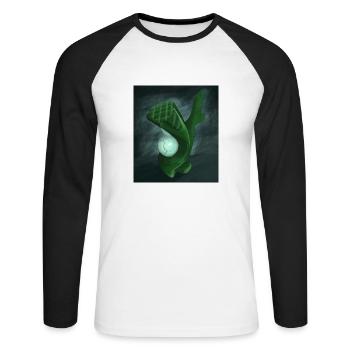 Sculpture abstraite - T-shirt baseball manches longues Homme - blanc/noir - Devant - Nik (191cm)
