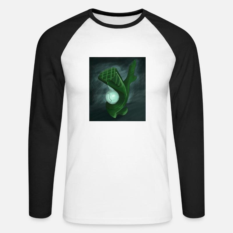 Abstrakte Skulptur - Unisex Baseballshirt langarm - Weiß/Schwarz