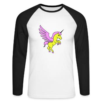Unicorn Unicorn - Unisex Long Sleeve Baseball T-Shirt - white/black - Front - Nik (191cm)