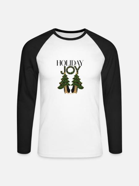 Weihnachtsbäume auf High Heels - Unisex Baseballshirt langarm - Weiß/Schwarz