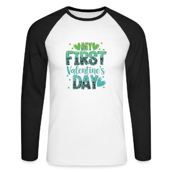 xoxo love you amore Blumen Frauen Valentinstag 14 - Unisex Baseballshirt langarm - Weiß/Schwarz - Vorne - Nik (191cm)