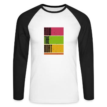 Row the Boat - Rowing - Rowing - Rower - Rower - Unisex Long Sleeve Baseball T-Shirt - white/black - Front - Nik (191cm)