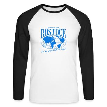 Rostock Home Football Gift - Unisex Long Sleeve Baseball T-Shirt - white/black - Front - Nik (191cm)