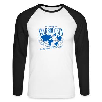 Saarbrücken Home Football Gift - Unisex Long Sleeve Baseball T-Shirt - white/black - Front - Nik (191cm)