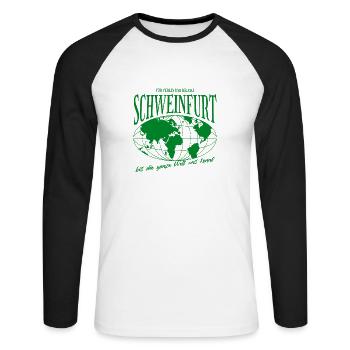 Schweinfurt Home Football Gift - Unisex Long Sleeve Baseball T-Shirt - white/black - Front - Nik (191cm)