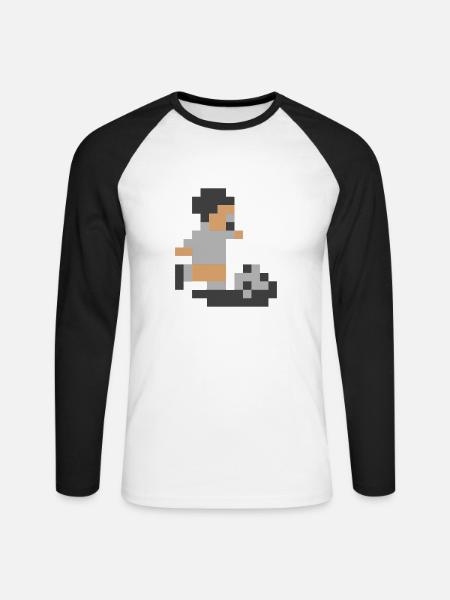 Sensi pixels Man - Unisex Long Sleeve Baseball T-Shirt - white/black