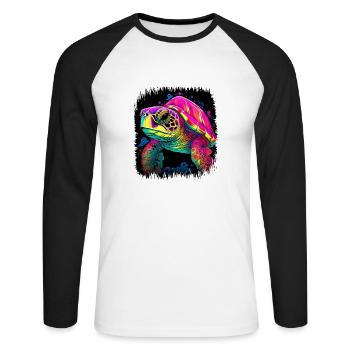 Wildlife Creature Present Hawksbill Bday - Unisex Long Sleeve Baseball T-Shirt - white/black - Front - Nik (191cm)