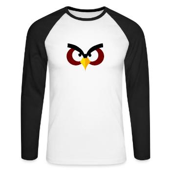 This bird is Angry ! - T-shirt baseball manches longues Homme - blanc/noir - Devant - Nik (191cm)
