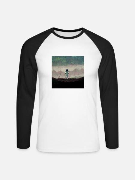 Lonely Voyager 045 - Unisex Baseballshirt langarm - Weiß/Schwarz