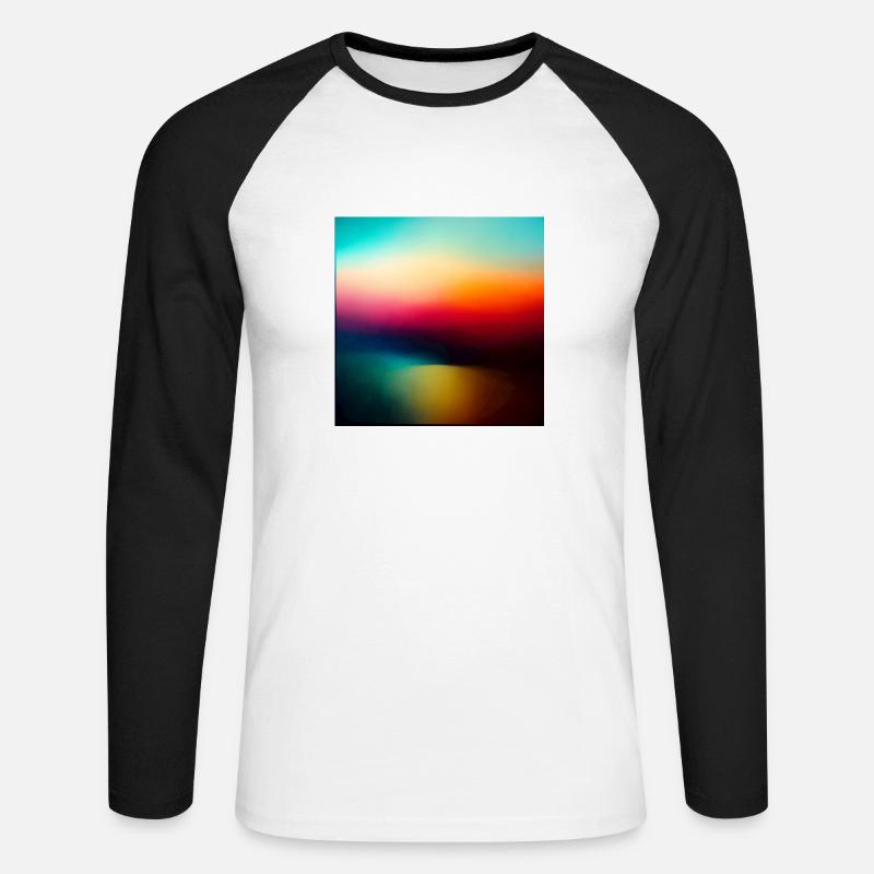 Verschwommene Farben - Unisex Baseballshirt langarm - Weiß/Schwarz