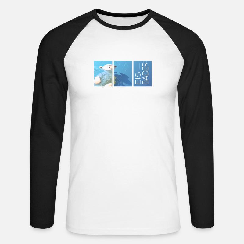 eisbader eisbär winterschwimmen kneipp kältebad - Unisex Baseballshirt langarm - Weiß/Schwarz