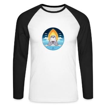 birthday present idea anniversary aquatic animal - Unisex Long Sleeve Baseball T-Shirt - white/black - Front - Nik (191cm)