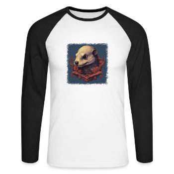 Statement Cute Baby Otter Geek Kids Gift Idea - Unisex Long Sleeve Baseball T-Shirt - white/black - Front - Nik (191cm)