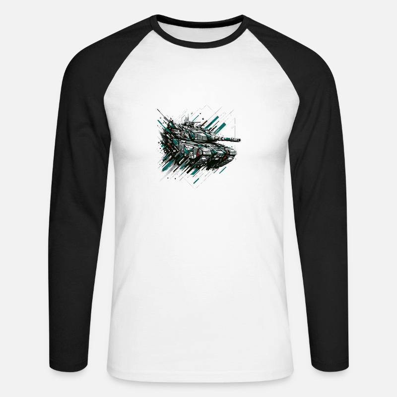 Dynamisches Angriffsfeuer - Unisex Baseballshirt langarm - Weiß/Schwarz