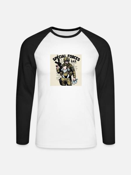 Special Forces: D.A.D. - Unisex Baseballshirt langarm - Weiß/Schwarz