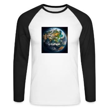 group1 14 - Unisex Baseballshirt langarm - Weiß/Schwarz - Vorne - Nik (191cm)