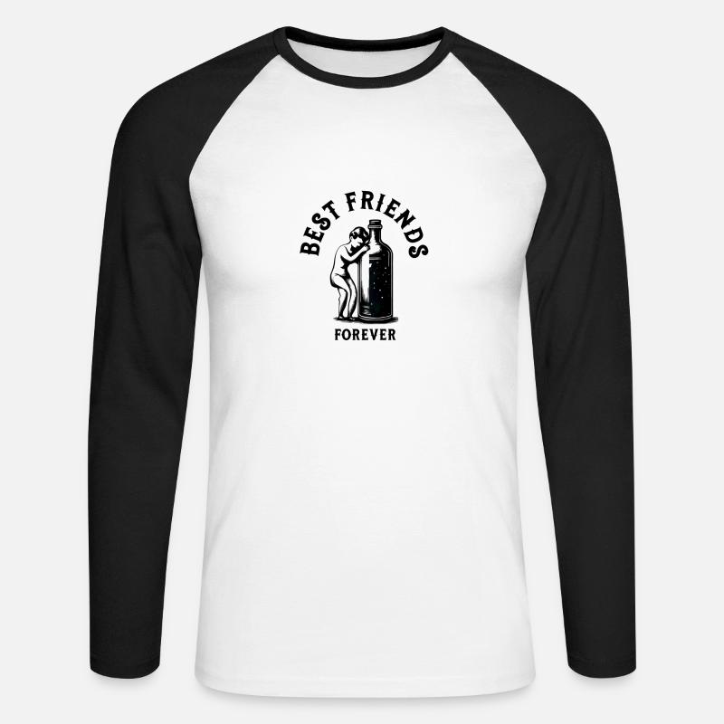 Bff - Unisex Baseballshirt langarm - Weiß/Schwarz