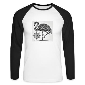 Kreativität 1001 - Unisex Baseballshirt langarm - Weiß/Schwarz - Vorne - Nik (191cm)