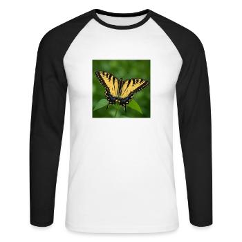 Eastern Tiger swallowtail - Unisex Long Sleeve Baseball T-Shirt - white/black - Front - Nik (191cm)