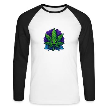 Canabliss - Unisex Baseballshirt langarm - Weiß/Schwarz - Vorne - Nik (191cm)