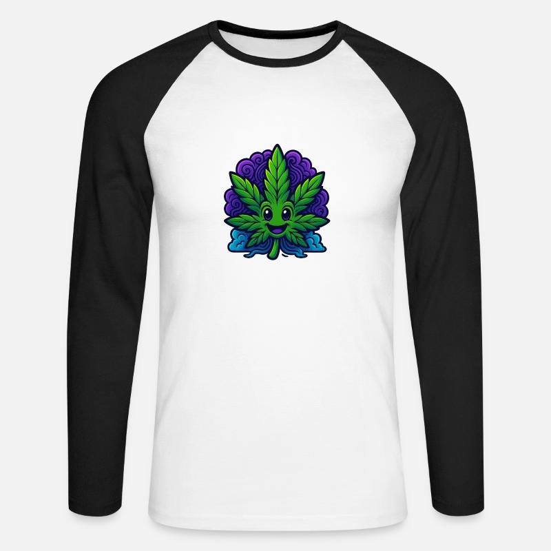 Canabliss - Unisex Baseballshirt langarm - Weiß/Schwarz