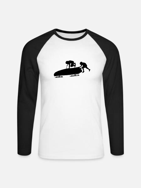 BOB - Unisex Baseballshirt langarm - Weiß/Schwarz